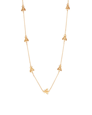 Bee Delicate Station Necklace- Gold