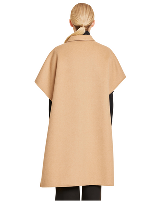 Faux Fur Pockets Long Vest- Camel (One Size)