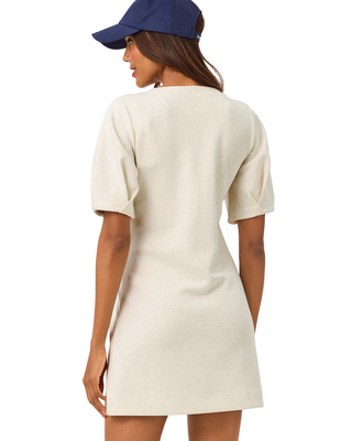 Semana Bubble Sleeve Dress Upf 50+- Heathered Coconut