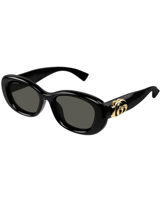 Gucci Oval Marmont Sunglasses- Black + Grey