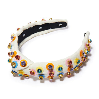Gumball Crystal Paillette Slim Knotted Headband- Taffy Rainbow