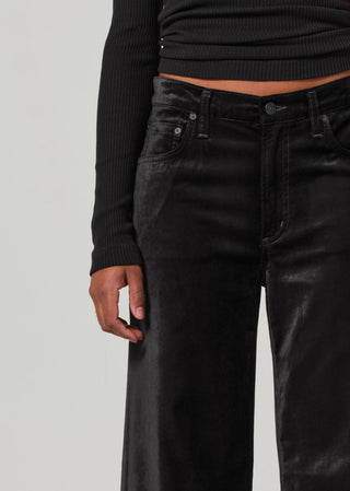 Loli Mid Rise Baggy Jean- Velvet Black
