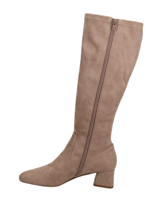 Zovy Boot- Taupe Stretch Suede