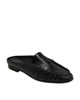 Louella Mule- Polished Black Leather