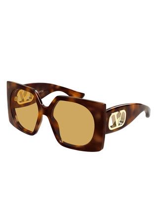 Valentino Oversized Bold Square Sunglasses- Havana/Brown