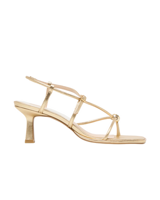 Mylee Heels- Gold Distressed Leather