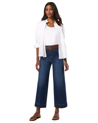 Pull-On Crop Wide Leg Jean- Authentic Blue