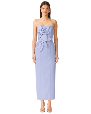 Lunelle Column Midi Dress- Stone Blue