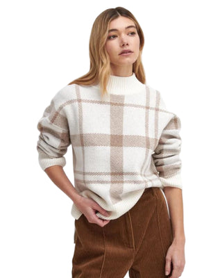 Deanna Knitted Jumper- Winter White Tartan