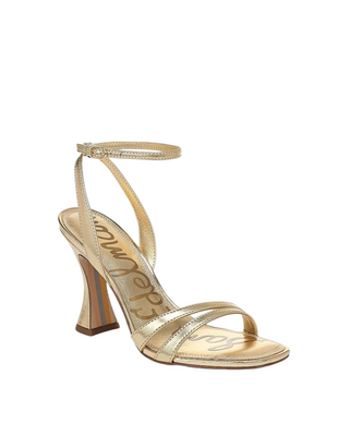 Junie Strappy Sandal- Metallic Amber Gold Leather