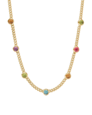 Dolce Delicate Station Necklace- Iridescent Multi Stone