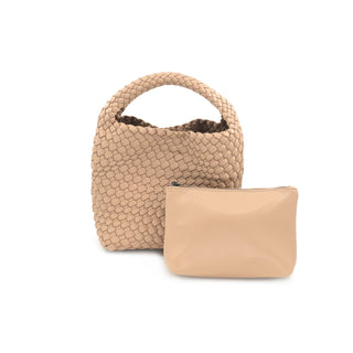 Mini Woven Hobo Bag- Beige