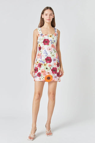 Floral Garden Dress- White