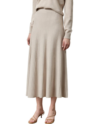 Knit Flared Skirt- Dove
