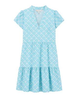Ginger Dress- Star Lattice Light Blue