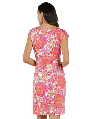Joelle Dress- Peony Dream White Gold