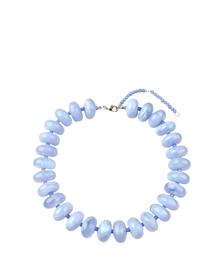 Bailey Chunky Beaded Necklace- Light Blue