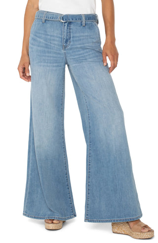 High Rise Super Stride Jean w/ belt- Scenic Trail
