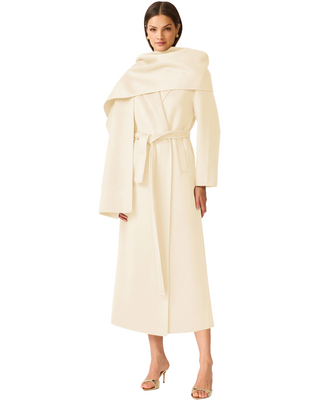 Veldra Scarf Coat- Ivory
