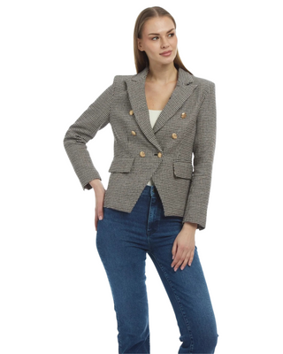 Bianca Blazer- Espresso + Black Houndstooth