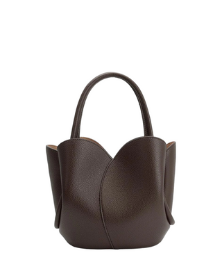 Tulip Top Handle Bag- Chocolate