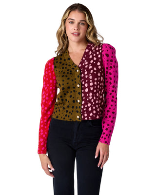 Jovie Cardigan- Spotted Colorblock