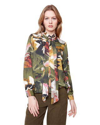 Autumn Floral Tie Blouse