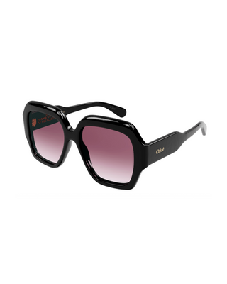 Chloe Gayia Square Sunglasses- Black + Red