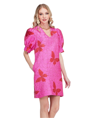 Flutter Bloom Short Sleeve Shift Dress
