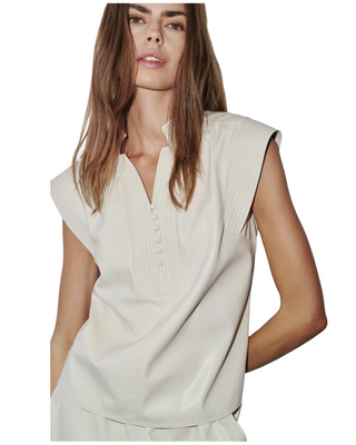 Tetra Top- Cream Leather