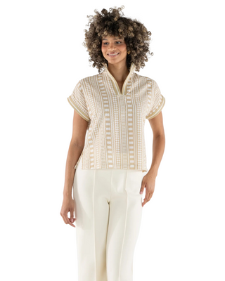 Riviera Top- Piazza Stripe Seersucker