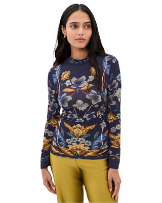 Golden Nature Navy Blue Jersey Blouse