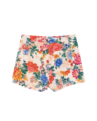 Pink Floral Denim Skort