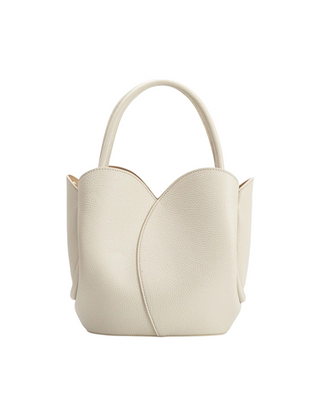 Tulip Top Handle Bag- Bone