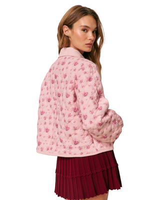 Quinlette Floral Quilted Jacket- Raspberry Fields