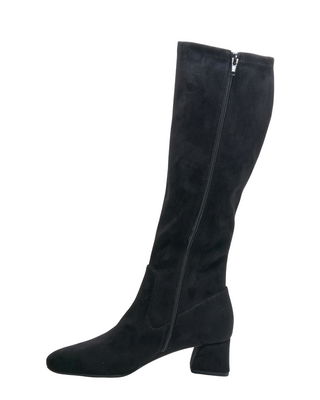 Zovy Boot- Black Stretch Suede