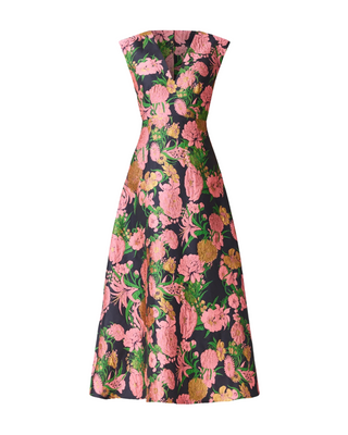 Eclore Maxi Dress- Pink/Black Multi