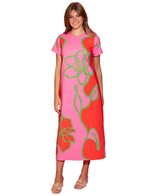 Elliot Dress- Fuchsia Outline