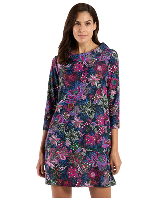 Ursula Dress- Botanical Floral Navy