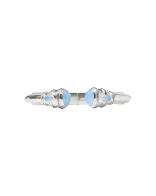 Cannes Demi Cuff- Silver- Chalcedony Blue