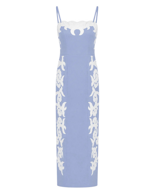 Denver Midi Dress- Light Blue Motiff