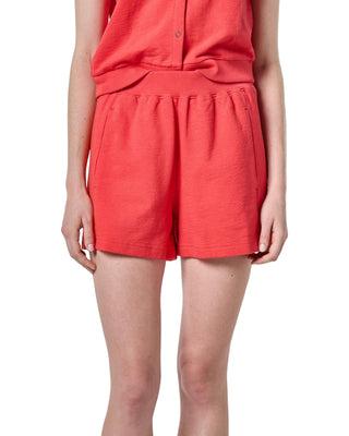 Textured Terry Front Seam Short- Zinnia