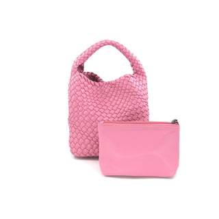 Mini Woven Hobo Bag- Pink