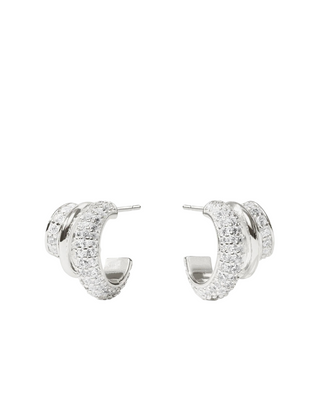 Stardust Triple Hoop- Silver- CZ