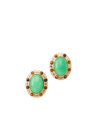 Via Palm Earrings- Chateau Green