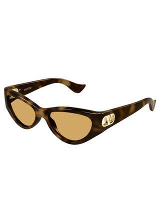 Valentino Sharp Cat Eye Sunglasses- Havana/Brown