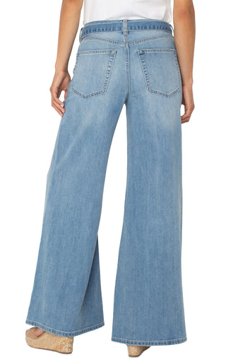 High Rise Super Stride Jean w/ belt- Scenic Trail