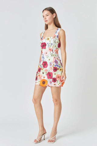 Floral Garden Dress- White