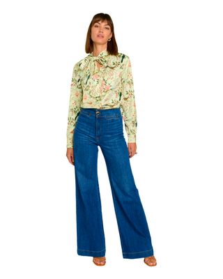 Brit Bow Blouse- Chinoiserie Pear