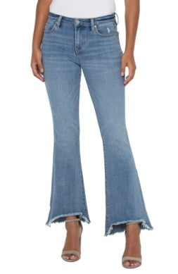 Hannah Flare w/Curve Fray Hem- Oracle